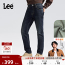 【张凌赫代言】Lee25冬新723修身中腰直筒磨毛深蓝色男保暖牛仔裤