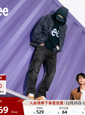 【张凌赫代言】Lee25秋冬新726标准中腰直筒五袋款黑灰色男牛仔裤