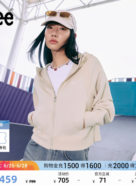 Lee舒适版太空棉插肩袖女长袖连帽开衫卫衣外套休闲LWT010874209