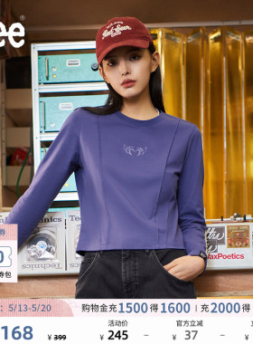 Lee舒适版日常经典圆领胶印图案女士长袖T恤休闲潮流LWT009856K99