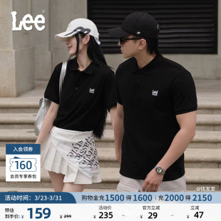 情侣polo衫 男女同款 休闲潮 防晒紫外线刺绣logo凉感短袖 Lee标准版