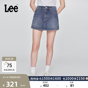 设计中蓝色女士牛仔裙裤 休闲潮流LWB009914101 五袋款 Lee日常经典