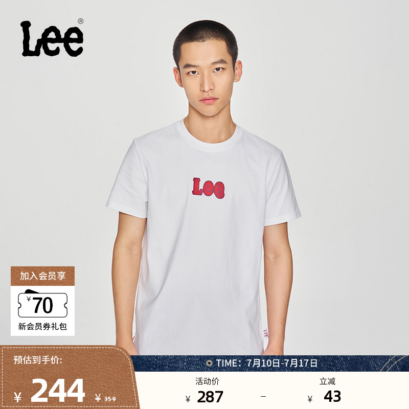 LeeLogo印花男短袖T恤