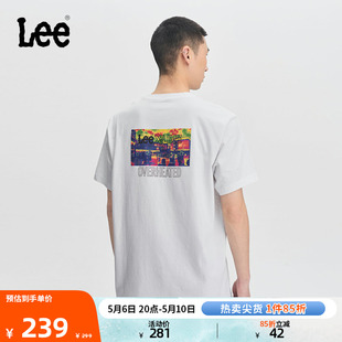 Lee24春夏新品 T恤LMT0081364LE 图案印花白色男圆领短袖 舒适版 K14