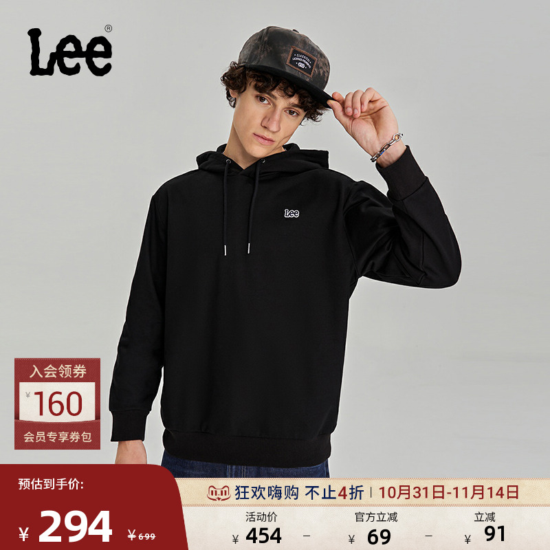 连帽长袖版型卫衣 胸口logo印花