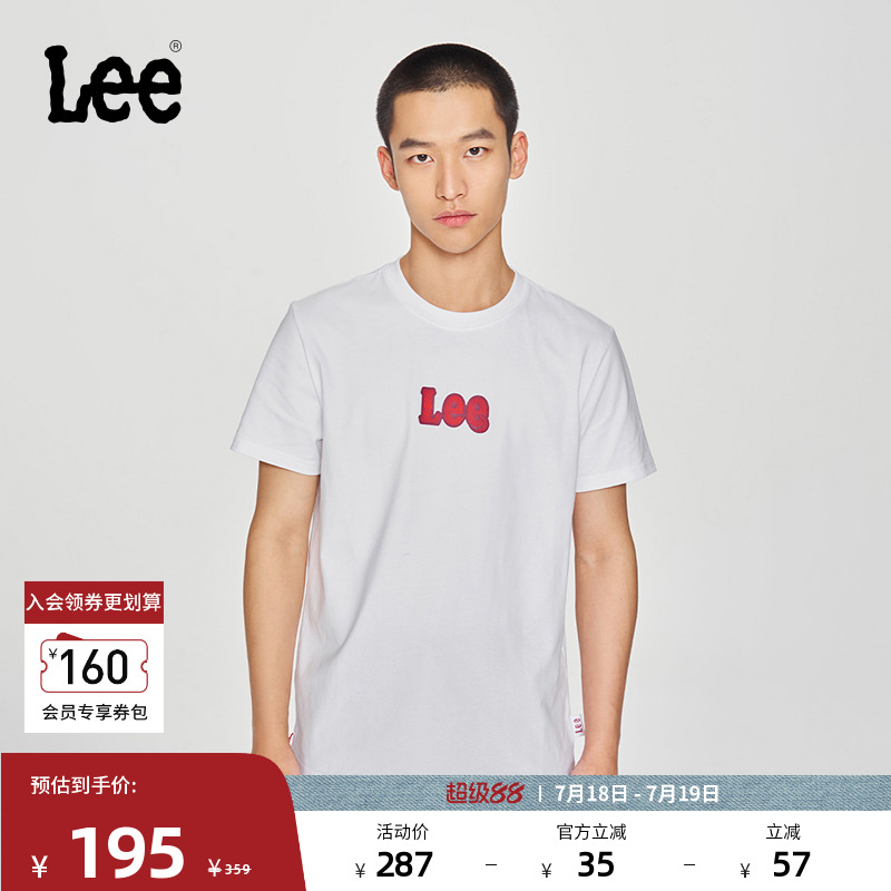 LeeLogo印花男短袖T恤