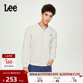 Lee商场同款 卫衣潮流LMT006 休闲男长袖 标准版 圆领套头logo基础款