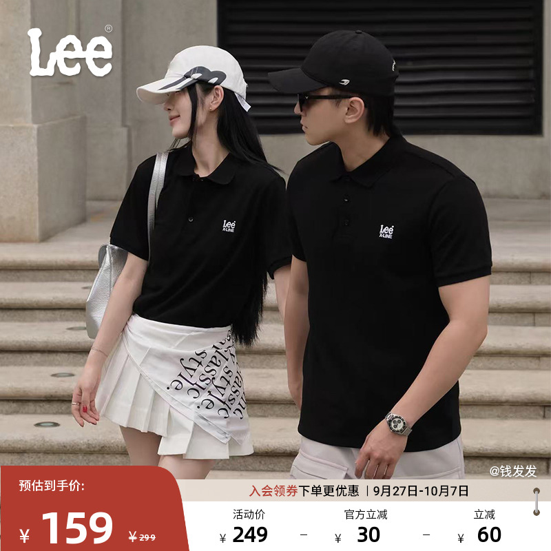 Lee男款翻领短袖polo衫
