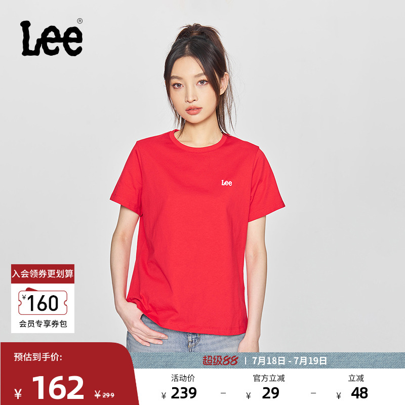 Lee基础款圆领短袖T恤