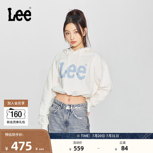 连帽长袖 Lee商场同款 大Logo印花女短款 25春夏新品 卫衣休闲 舒适版