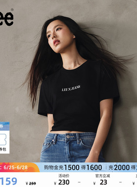 Lee26春夏新品舒适版圆领Logo印花图案女短袖T恤潮流LWT0122394LE