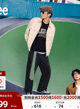 【张凌赫代言】Lee25秋冬新EasyRider761宽松阔腿黑灰色男牛仔裤