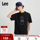 Lee商场同款 圆领简约字母印花Logo日常男短袖 T恤休闲潮流LMT00