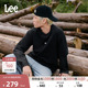 Lee舒适版 T恤休闲潮流LMT010850203 圆领假两件设计黑色男长袖