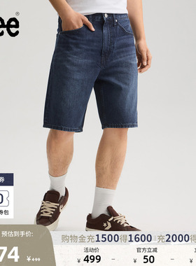 Lee26春夏新品经典五袋款设计宽松直筒牛仔短裤男潮LMB100903210