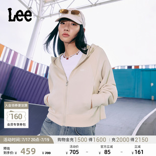 Lee舒适版太空棉插肩袖女长袖连帽开衫卫衣外套休闲LWT010874209