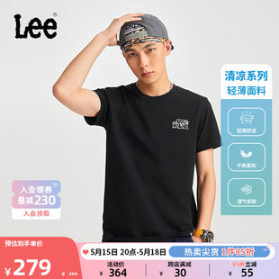 Lee24早春新品 字母印花索罗娜凉感男短袖 T恤潮LMT008146202 标准版