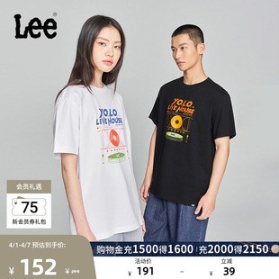 Lee舒适版 圆领Logo印花男女同款 短袖 T恤休闲潮流LUT0098434LE 经典