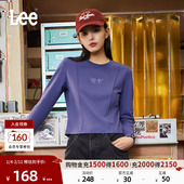 圆领字母胶印图案女长袖 Lee25新品 舒适版 T恤休闲潮LWT009856K99