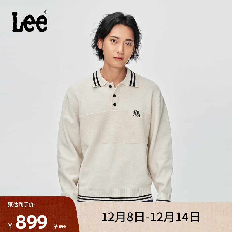 舒适版仿羊绒翻领毛衣 对比色领口设计