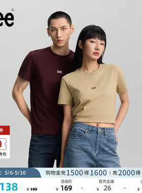 Lee经典圆领小Logo印花图案男女同款短袖T恤休闲潮流LUT0098384LE