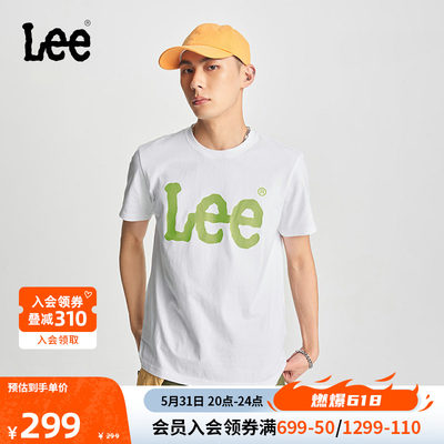 Lee圆领大Logo男短袖T恤