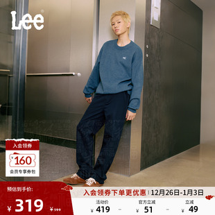 经典 Lee25男款 斜纹布潮舒适保暖 秋冬抓绒休闲宽松直筒裤