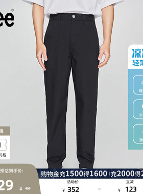 Lee标准版字母Logo织标轻薄男日常休闲布裤凉凉裤潮LMB009910100