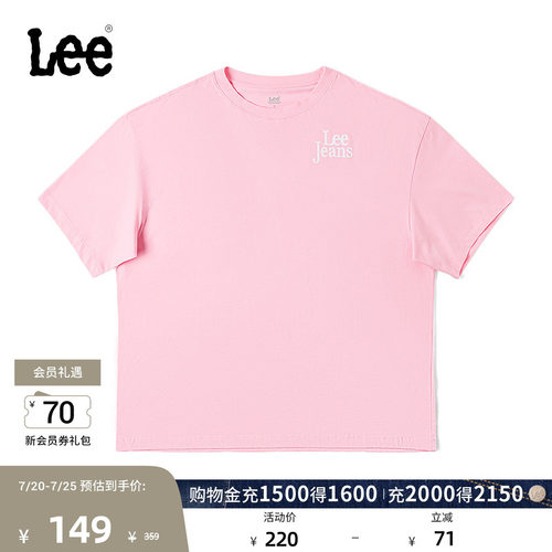 Lee商场同款舒适版印花图案圆领女短袖T恤上衣休闲潮LWT0080674LE