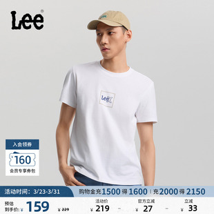 T恤LMT0122194LE 圆领方形Logo印花图案男短袖 Lee26春夏新品 标准版