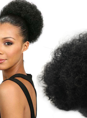 欧美假发包蓬松小卷毛球团子 hipop嘻哈夜店风afro puff hair bun