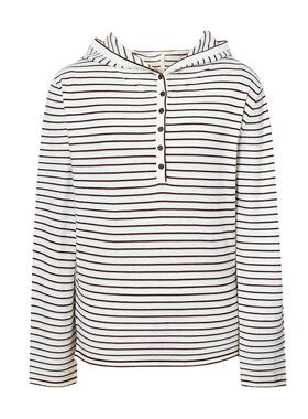 MM麦麦春款休闲咖白条纹连帽百搭套头毛衫针织衫女上衣4H2131271