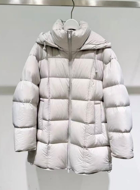 MM麦麦2025云朵泡芙羽绒服女连帽中长款保暖外套冬季新4GB182211