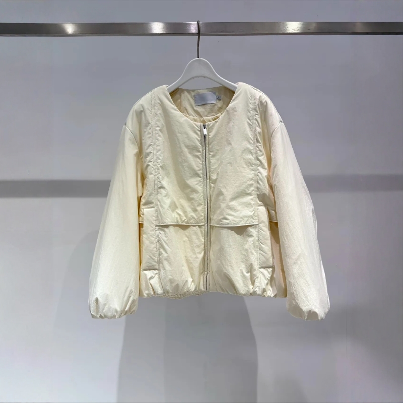 米白色宽松棉衣棉服外套女上衣