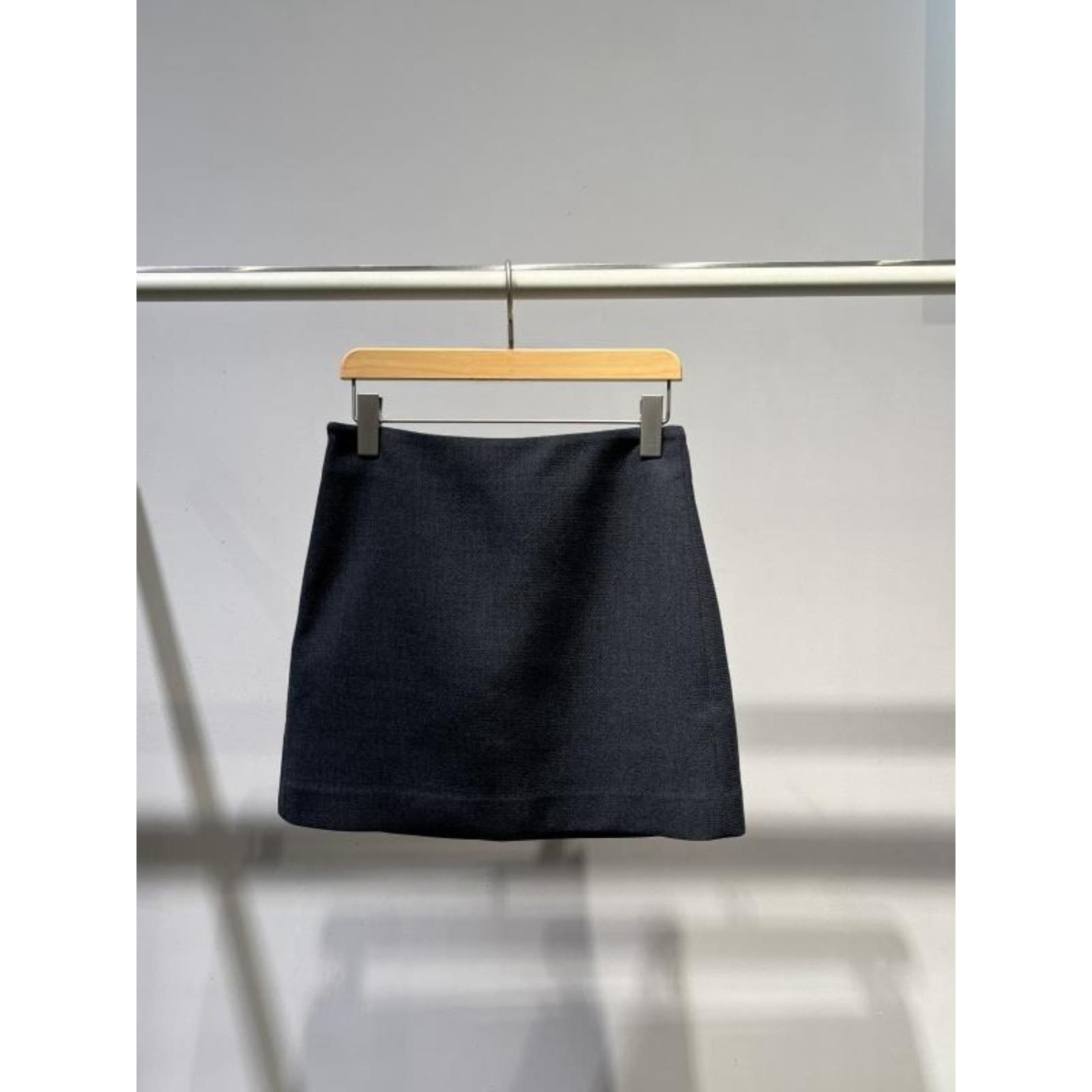 羊毛miu系灰色A字短裙半身裙腰裙