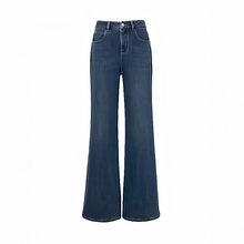 MM麦麦2025秋冬新款复古莱赛尔深蓝微喇牛仔裤女长裤5GA350452