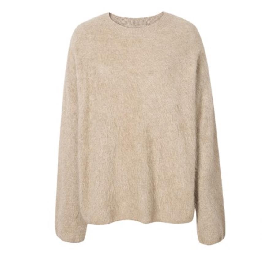 软糯拉毛山羊绒休闲针织衫毛衣女