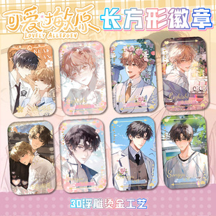 可爱过敏原长方形吧唧徽章浮雕冷烫乐知时宋煜方形胸章马口铁