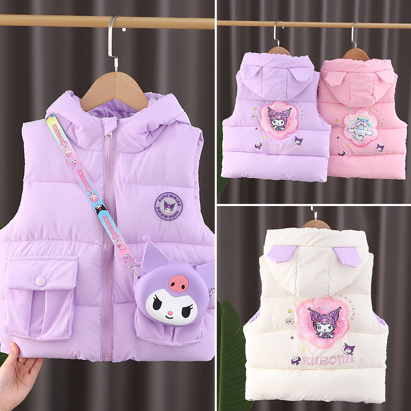 女童库洛米羽绒棉马甲2024秋冬季新款女宝宝背心儿童外穿免洗外套,童装/婴儿装/亲子装,马甲,淘宝优惠券,粉丝福利购,淘宝优惠卷