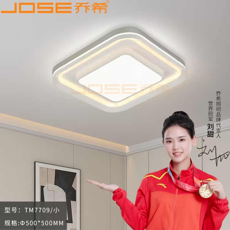 客厅吸顶灯现代简约LED全光谱轻奢高级感PC灯罩智能语音