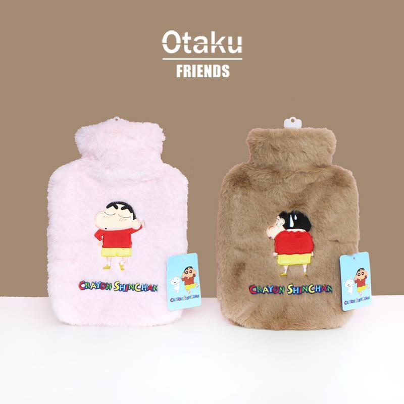 蜡笔小新注水式毛绒暖手袋可爱冬天大号敷肚子暖脚热水袋女暖水袋