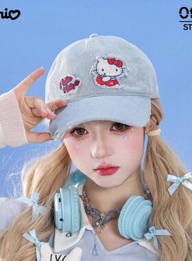 三丽鸥正版授权帽子HelloKitty牛仔棒球帽可爱元气玉桂狗鸭舌帽子