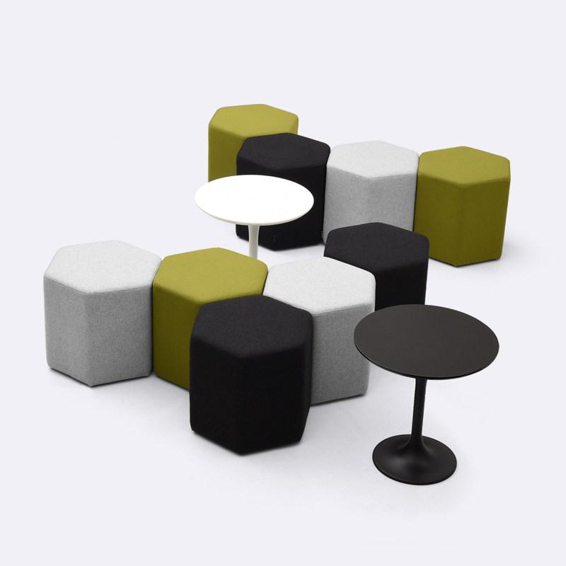 布艺沙发梯形六边凳子服装店休闲北欧坐墩创意组合换鞋矮凳子