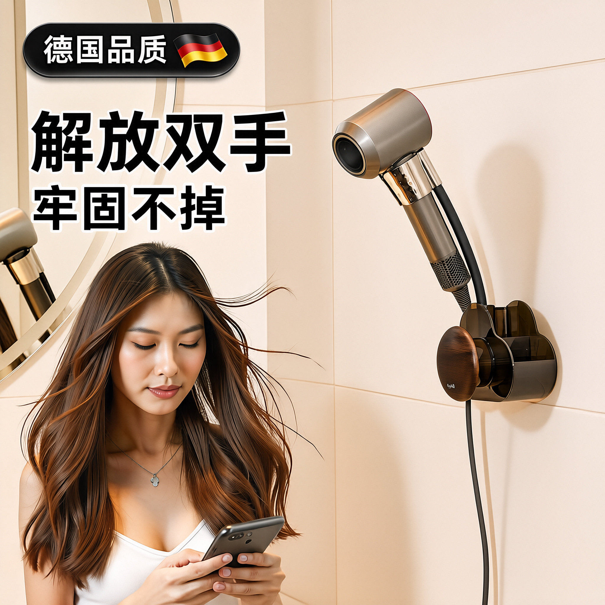 德国品质懒人吹风机支架免双手拿解放双手风筒挂架置物360°调节