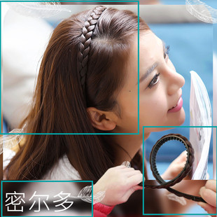 密尔多假发单辫子发箍韩版发卡带齿防滑发夹拢子复古麻花辫压发女