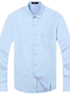 正品ARROW衬衫美国箭牌衬衫加厚加绒保暖衬衫男士长袖衬衫蓝色