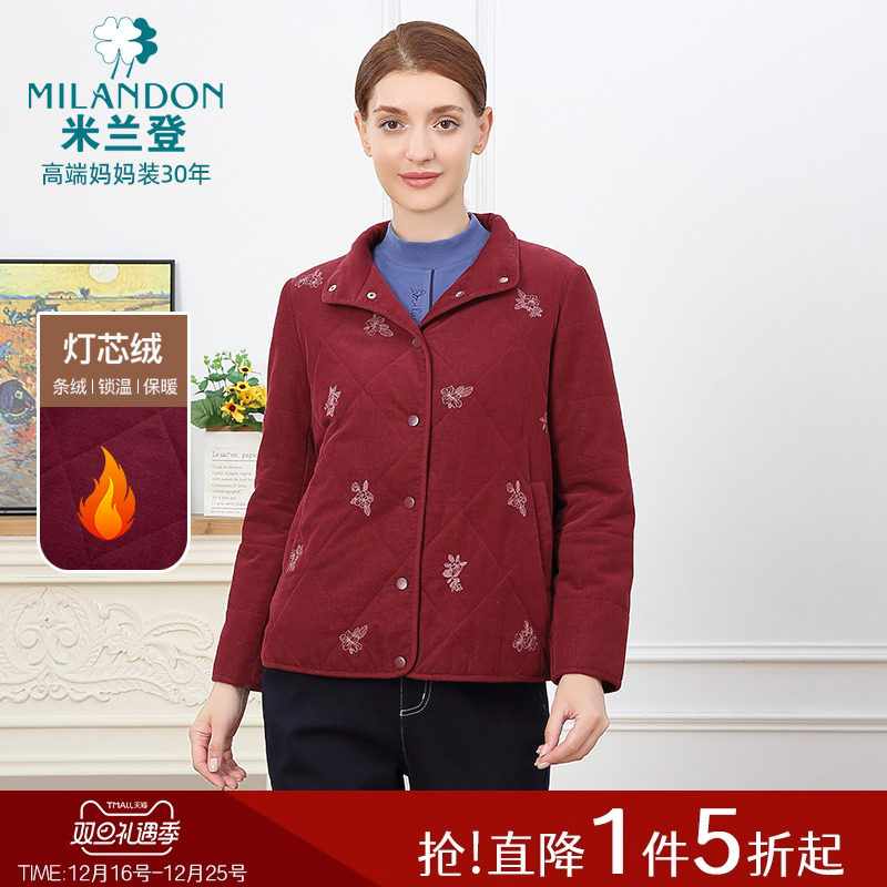 米兰登灯芯绒棉衣外套女棉服保暖