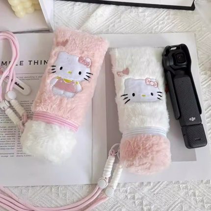 笔袋ins女生可爱hellokitty毛绒适用于大疆pokte3保护套