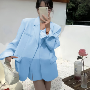2025春秋新款韩版小个子西装外套女高级感宽松休闲小西服套装裙