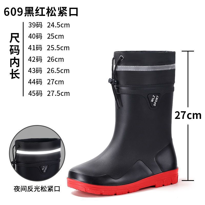直降英伦高筒雨靴新款胶鞋冬季加绒雨鞋男款防滑水靴钓鱼赶海水鞋